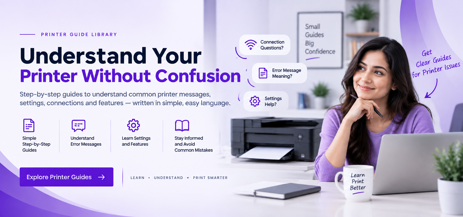 Printer guides banner